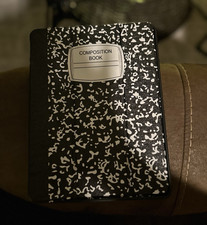 Composition Book Design Rotating Tablet Case Synthetic Leather Black White picture