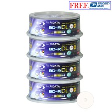 100 Pack Ridata Blu-ray BD-R DL Dual Layer 6X 50GB White Inkjet Printable Disc picture