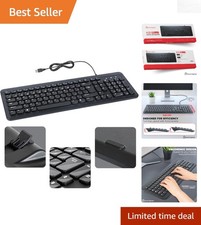 Soft-Touch Ergonomic USB Keyboard - Full-Sized QWERTY for Comfort & Control picture