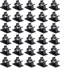 30 Pcs Black Clips Self Adhesive Backed Nylon Wire Adjustable Cable Clips Adhesi picture
