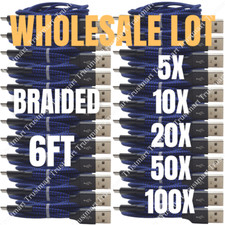 Wholesale Braided 6ft USB Fast Charger Cable For iPhone 13 12 11 X Charging Cord picture