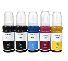 VC  5 Pack Refill ink  bottle T522  522 for ET-2720 ET-2760 ET-2800 ET-2850 picture
