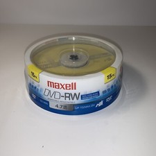 WB Maxell 635117 DVD-RW DVD Rewritable DVD Discs 4.7GB 2X 120 Min Spindle 15Pack picture