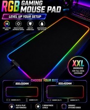 RGB Gaming Mouse Pad XXL LED Large Desk Mat Non Slip USB Powered picture