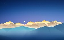Landscape night minimalism mountains nature art sky Custom Gaming Mat Desk picture
