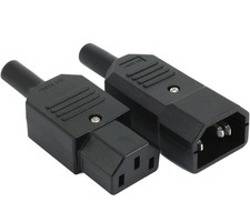 1Pair AC250V 10A 3 Pins Terminals Panel Mount IEC C14 Male C13 Female picture