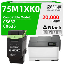 75M1XK0 Black Toner Cartridge Compatible for Lexmark CS632 CX635(20000 Pages) picture