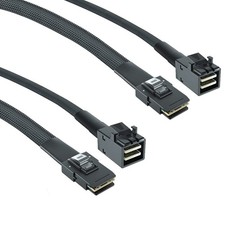 2 Pack 12G Internal Mini SAS HD SFF-8643 to SFF-808736Pin Cable, 0.5m, 36 Pin... picture