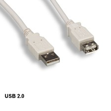 Beige 3 feet USB 2.0 A Extension Cable 480Mbps Data Sync Charge Male to Female picture