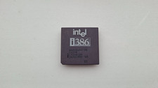 386DX Intel A80386DX-20 SX214 double sigma old logo 386 20Mhz Vintage CPU GOLD picture