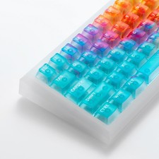 119 PCS Clear Blue Keycaps Shine Through Cherry Transparent Gateron Mx Switch picture