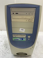 AOpen QF50 QF50A Vintage Beige and Blue ATX Desktop Computer Sleeper Case picture