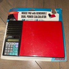 Vtg Aurora Mouse Pad with Solar Calculator & 7 Diskette 3.5