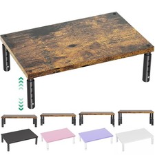 OPNICE Adjustable Monitor Stand Riser for Desk, Computer & Laptop Brown Wood picture