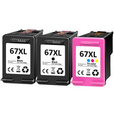 1-3PK 67-XL  67XL XXL Black & Color Ink for HP Deskjet 4155e Plus 4122 4132 4155 picture
