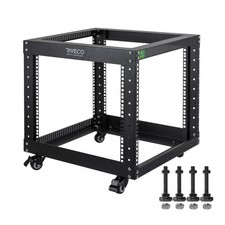 9U Open Frame Server Rack with Casters- Heavy Duty 4 Post Quick Assembly 19-inch picture