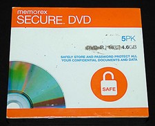 NEW Memorex 5PK Secure DVD-R Password Protected Encryption 16x 4.6GB AES 256  picture