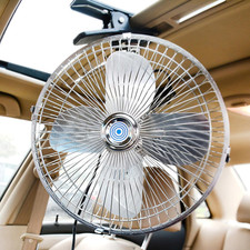 Car 12V Clip Fan,12 Volt DC 10 Inch Large 360° Adjustment Metal Fans with Cigare picture