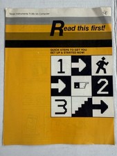 TI 99/4A Computer Texas Read This First Pamphlet Manual Paperwork Vintage 1981 picture