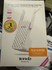 TENDA TECHNOLOGY A9 N300 UNIVERSAL RANGE EXTENDER NEW SEALED  picture
