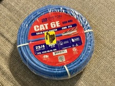 Syston Cable Technology Cat6E 6+ Ethernet Network - 100 FT Blue CMR picture