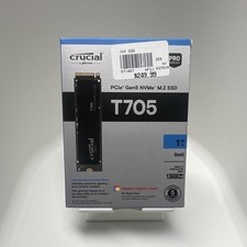 Crucial T705 1TB PCIe Gen5 NVMe M.2 - Up to 13,600 MB/s Game Ready Internal  SSD picture