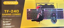 T-WOLF TF-240 Wired Backlit Gaming Combo: Keyboard Mouse Headset Pad  picture