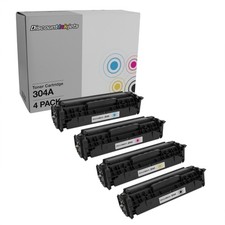 4Pk REMAN Laser Toner Cartridge for HP 304A Black Color LaserJet CP2025dn picture