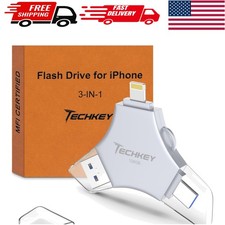 MFi Certified 128GB USB 3.0 Flash Drive - 3-in-1 Memory Keeper for All Devices picture