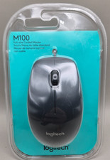 Logitech M100 Optical Mouse Full-Size Corded USB Wired, Black NEW picture