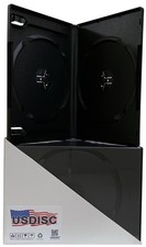 USDISC DVD Cases Standard 14mm Premium, Double 2 Disc (Black) Lot picture
