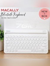 Macally Bluetooth Keyboard for iPad | Rechargeable Wireless | White | NEW in Box picture