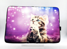 iCOLOR Multicolor 15.6 Inch 1/2 Zip Cat in Space Neoprene Laptop Sleeve picture