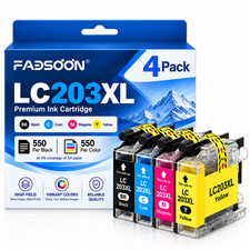 LC203XL 4PK BK/C/M/Y Ink Cartridge Set MFC-J4320DW MFC-J4420DW MFC-J4620DW  picture