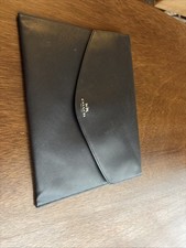 Coach Black Envelope iPad Case 10” x 7” Leather iPad Pro 9.7 Card Holder picture