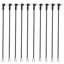 10Pcs 22AWG Right Angle DC Power Pigtails Cable, 5.5mm x 2.1mm 90 Degree Male... picture