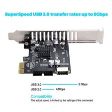 NFHK Type-E USB 3.1 Front Panel Socket USB 2.0 to PCI-E 1X Express Card VL805 picture