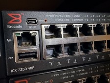 Brocade ICX 7250-48P-2X10G 10/100/1000 48-Port PoE+ Switch with rack mount ears picture