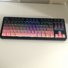 EWEADN X87 Mechanical 87-Key RGB Illuminated Keyboard BT/2.4G/USB Black/Pink picture