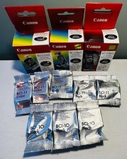 Canon BCI-11 X3 Black Ink Cartridge & 2 Color- BCI-10 Black X 3 ALL NIP picture