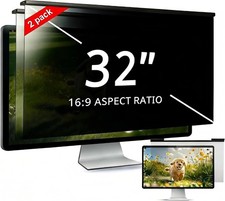 [2 PACK] 32 Inch Removable Hanging Computer Privacy Screen Protector for 16:9 picture