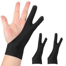 2 x Artist Drawing Glove S Size Two Fingers Graphics Painting Glove Black picture