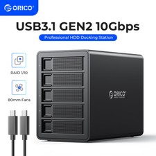 ORICO 5 Bay Hard Drive Enclosure Daisy Chain 10Gbps Type-C HDD Docking  picture