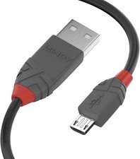 LINDY 1m Anthra Line USB 2.0 Type A to Micro-B Cable - Black picture