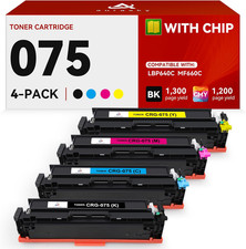 Chip 4-Pack Toner 075 BCMY 075H Canon Compatible BN Black Cyan Magenta Yellow picture