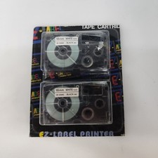 CASIO IR-18WE2S Tape Cassettes, 18mm, Black on White, 2 Pack New picture