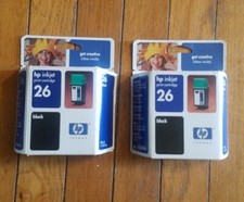2 pcs HP 26 51626A Black Ink Cartridge Sealed NEW Genuine OEM Exp 2004 2005 picture