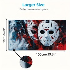 A Large Gaming Mouse Pad Featuring an Abstract Art Design of a Horror Mask, wi picture
