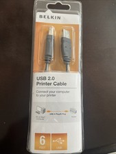 Belkin USB 2.0 Printer Cable 6 Foot Use For Mac or PC New Sealed  picture