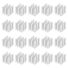 10x10x10mm Silver Tone Sticky Aluminum Heatsink Electronic Radiators 20 Pcs picture